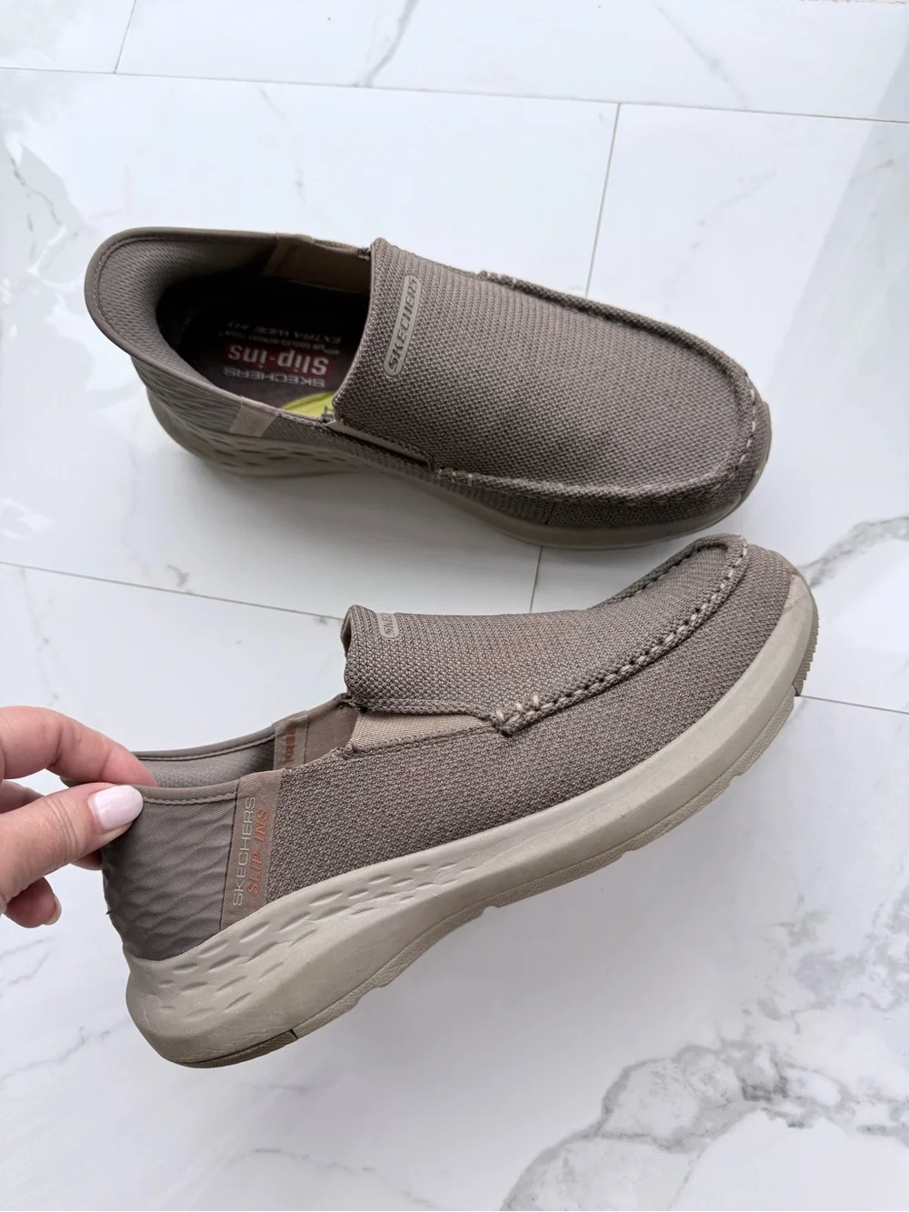Skechers Parson Ralven Slip-Ins Sneakers Men 9.5 Taupe Hands Free Relaxed Fit